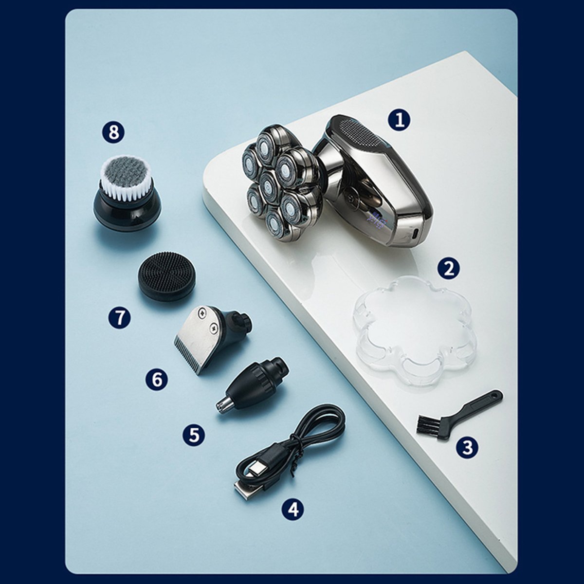 HAUSS 7D Scheerapparaat met Magnetisch Scheerhoofd voor Kale - afbeelding 3