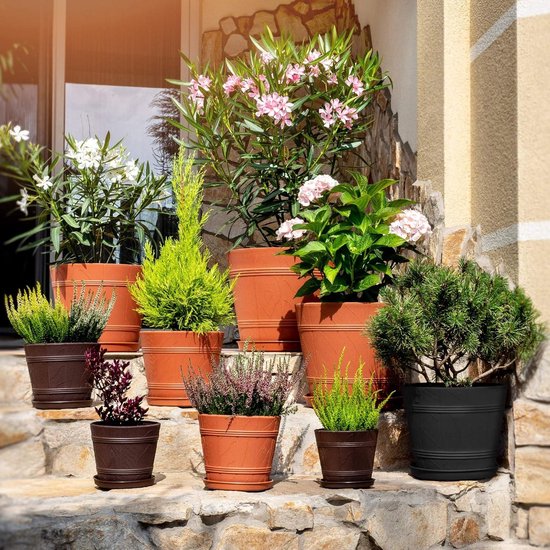 KADAX Bloempot, bloembak met onderschotel, plantenpot voor binnen en