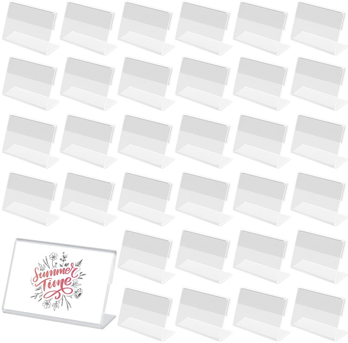 Ibenzoa® Transparante Acryl Prijskaarthouder Set van 42 Stukken - Perfect voor Winkel en Kantoor