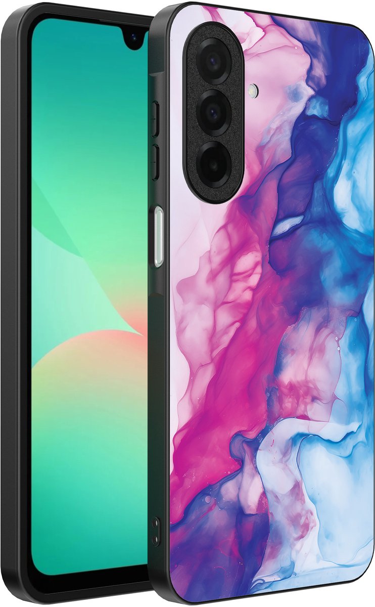 Smartphonica Telefoonhoesje Geschikt voor Samsung Galaxy A26 met Roze Blauw Marmer Opdruk - TPU Backcover Case Rose Blue Marble Design geschikt voor Samsung Galaxy A26