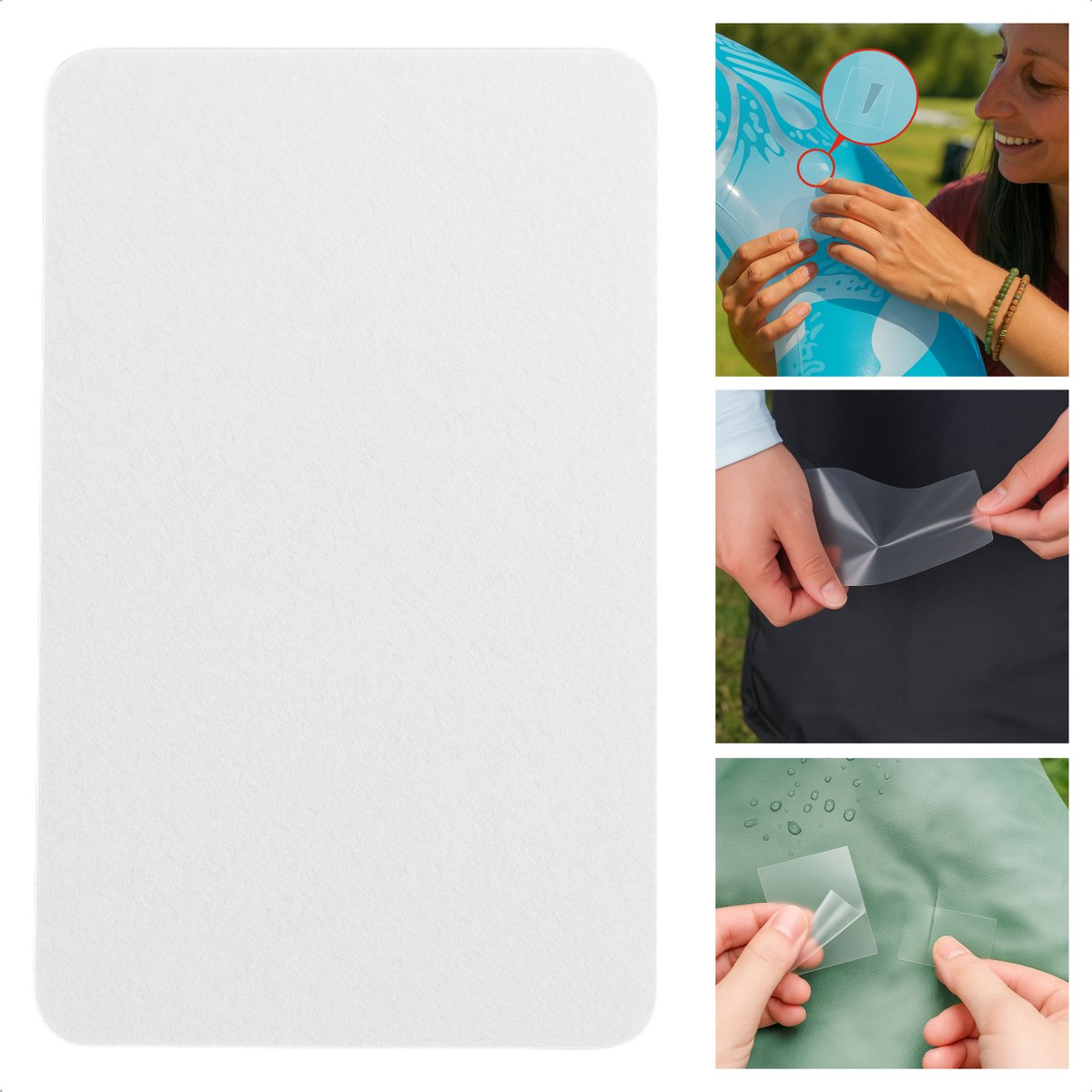 Cheqo® Onderwater Zwembad Reparatieset – Reparatieset voor Zwembaden – Transparante Zelfklevende Folie – Voor Opblaasbaar Zwembad – Reparatieset voor Opblaasbare Artikelen Cheqo® Onderwater Zwembad Reparatieset – Reparatieset voor Zwembaden – Transparante Zelfklevende Folie – Voor Opblaasbaar Zwembad – Reparatieset voor Opblaasbare Artikelen