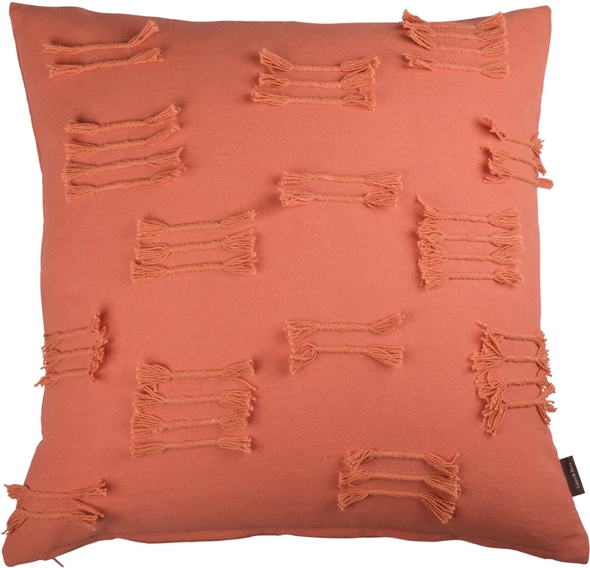 Linen & More Uneven Ruffle Dark Peach Kussen | 45 X 45 | Sierkussen Voor Woonkamer Of Slaapkamer zie beschrijving