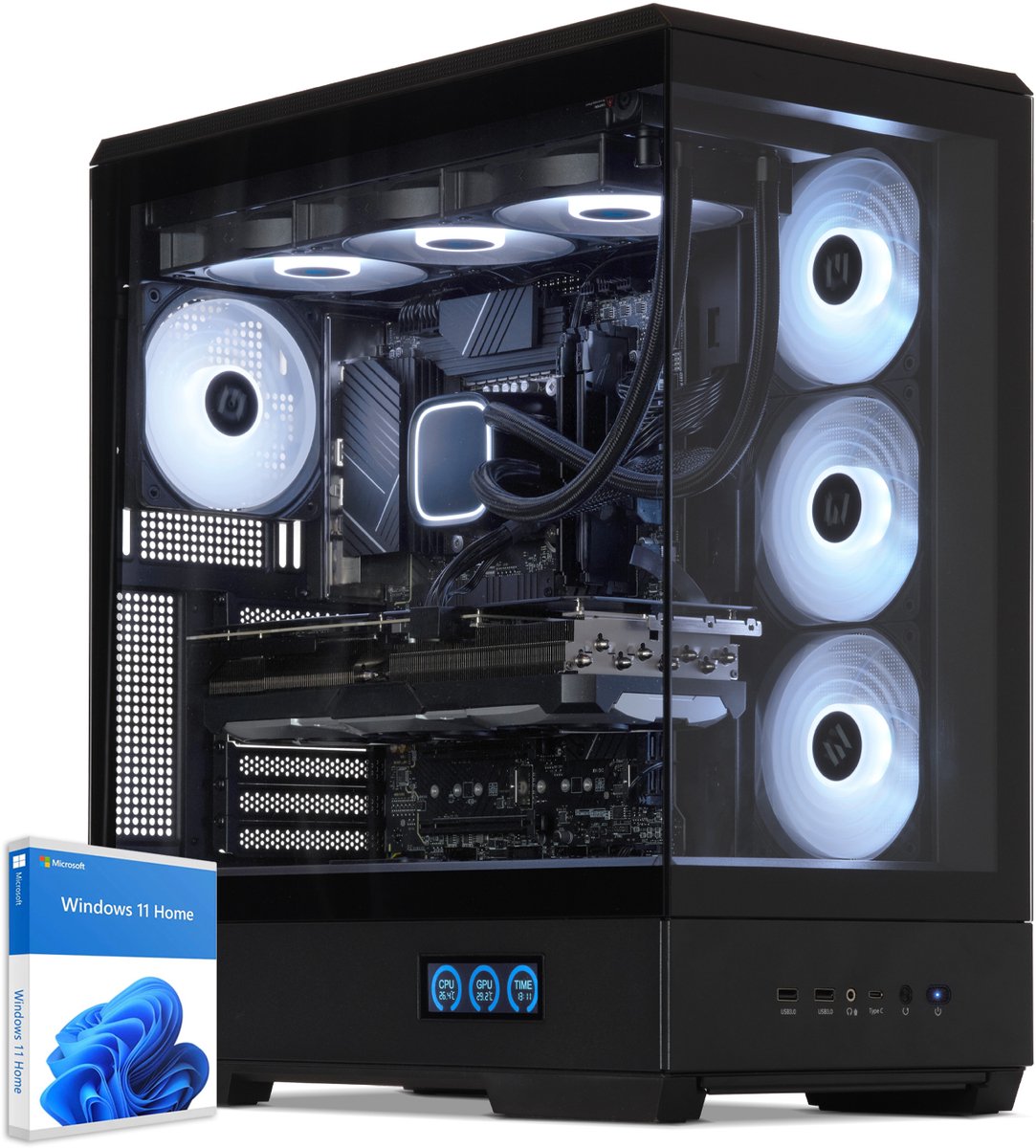 Sedatech Advanced Gaming PC Waterkoeling XL Vision • AMD Ryzen 9 7900X3D 12x 4.4GHz • Geforce RTX5060 • 32Gb DDR5 • 2Tb SSD M.2 • WiFi • Bluetooth, USB C 4.0 • Windows 11 • Desktop computer