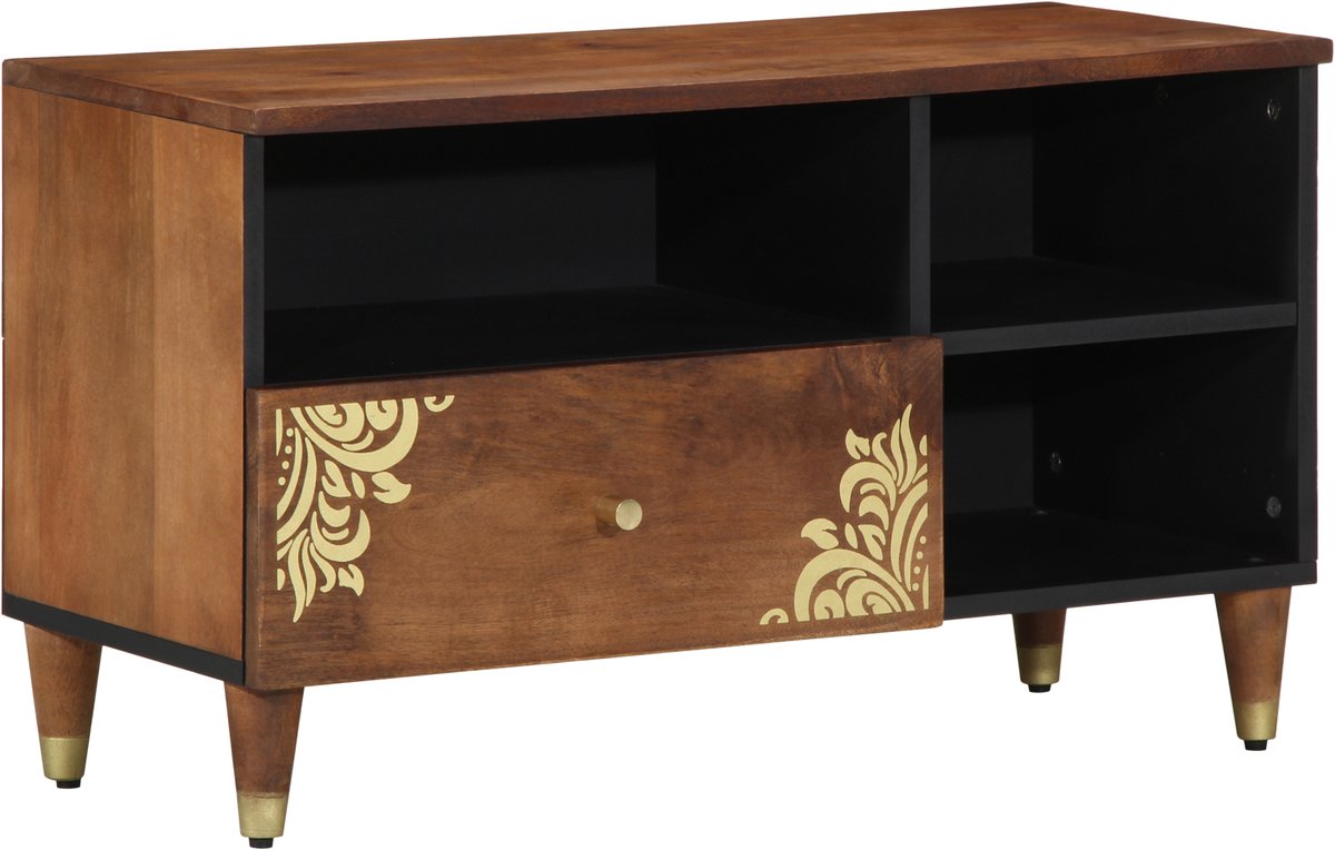 vidaXL - TV - Kast - Honing - bruin - 80 - x - 33 - x - 46 - cm - Massief - Mango - Hout