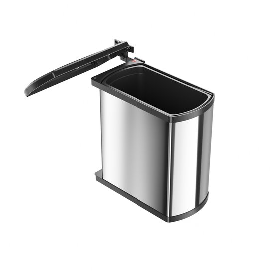 Hailo Uno-Automatic Inbouw Prullenbak - 18 l - RVS - Zwart
