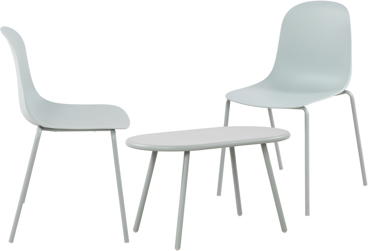 CLP Veldin tuinset - voor de tuin - loungeset - Set van tafel Berea en 2 x stoel Hardin - 