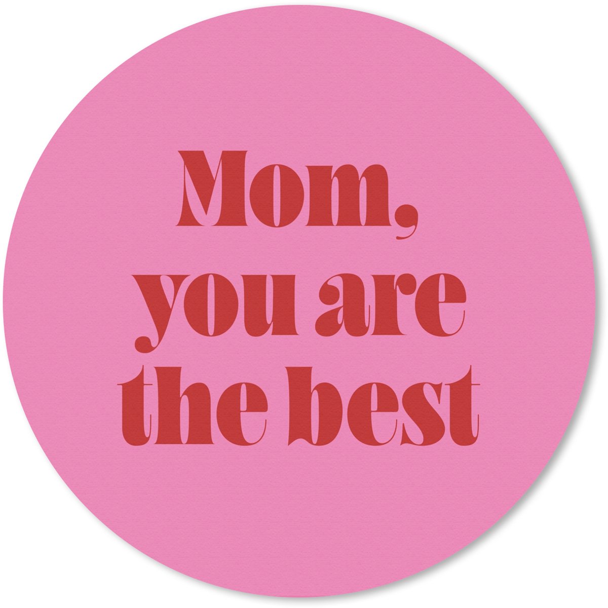 Muismat rond 20x20 cm - Mousepad Moeder - Boodschap -Roze - Ronde muismatten