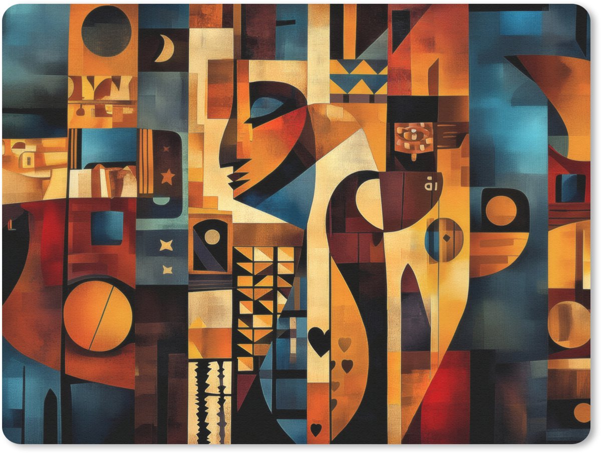 Muismat 23x19 cm - Mousepad Figuren - Abstract - Symbolen - Muismatten