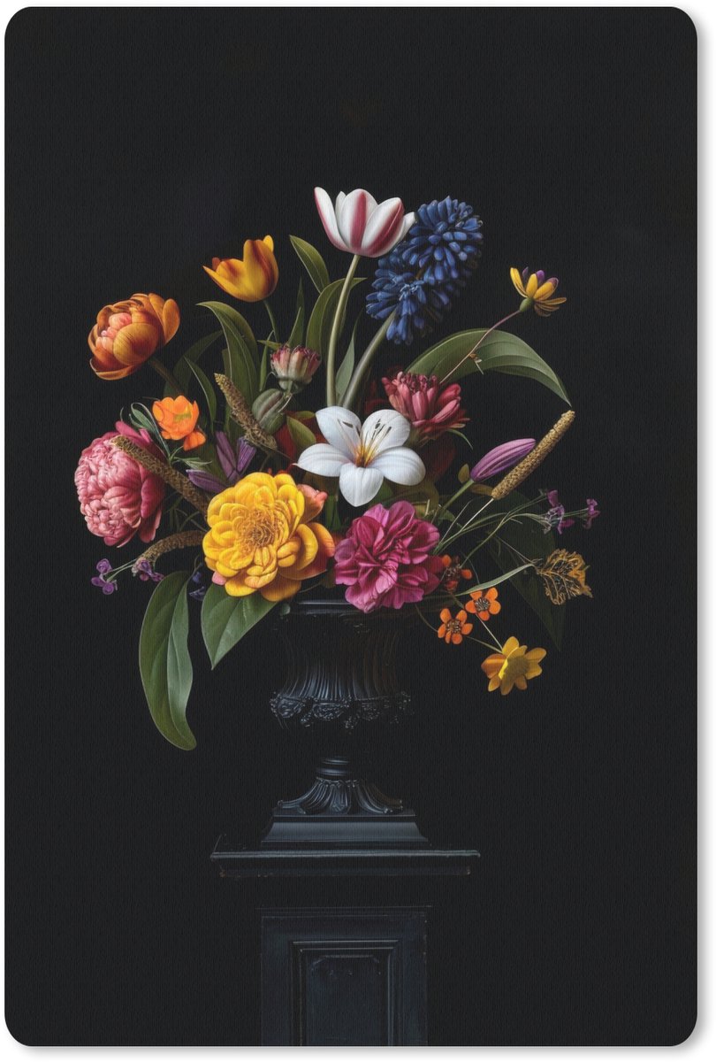 Muismat 18x27 cm - Mousepad Lente - Bloemen - Klassiek - Vaas - Muismatten