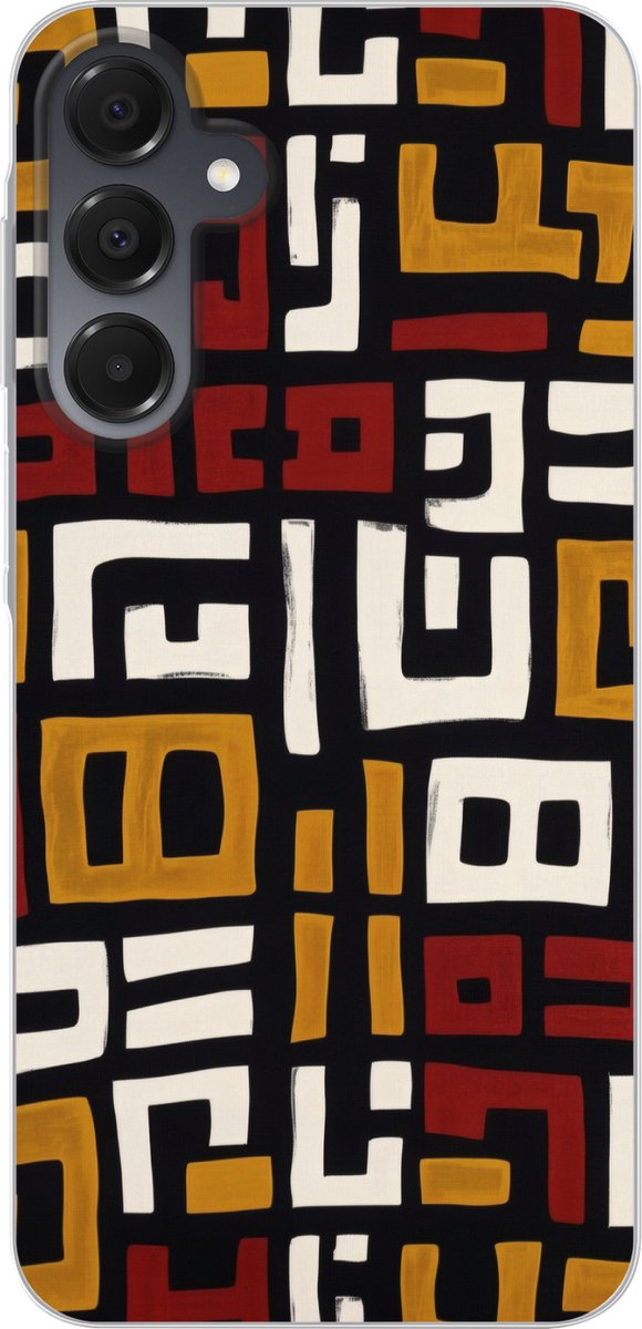 Telefoonhoesje Geschikt voor Samsung Galaxy A16 hoesje - Abstract - Patroon - Rood - Siliconen Telefoonhoesje Telefoonhoesje