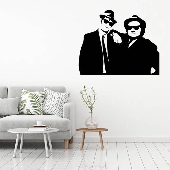 Sticker mural Blues Brothers - Blanc - 148 x 120 cm - Muursticker4Sale