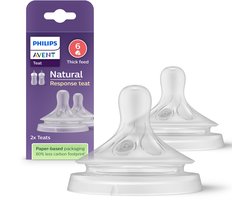Philips Avent Natuurlijke Zuigreflex – Papspeen Snelheid 6, 6+ maanden, 2 stuks - SCY966/02 - Flesspenen