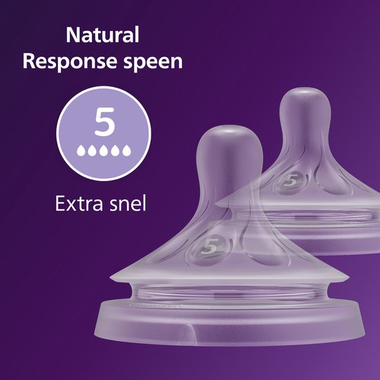 Philips Avent Natuurlijke Zuigreflex – Snelheid 5, 6+ maanden, 2 stuks - SCY965/02 - Flesspenen