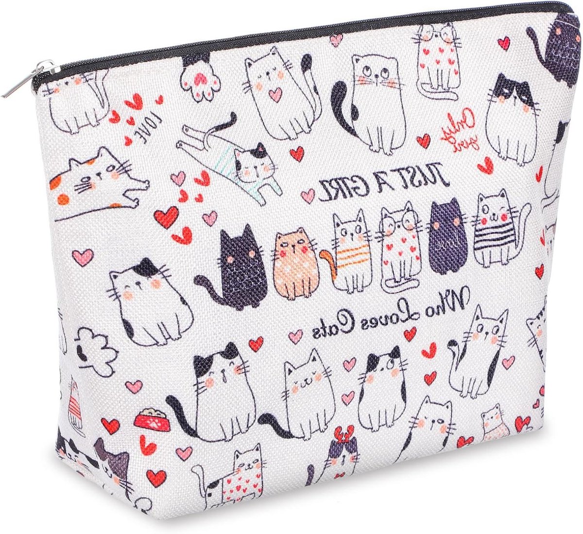 - Kleine schattige kattenmoeder make-uptas voor kattenliefhebbers- Waterdichte gepersonaliseerde make-uptas voor reizen- Draagbare make-uptas voor onderweg