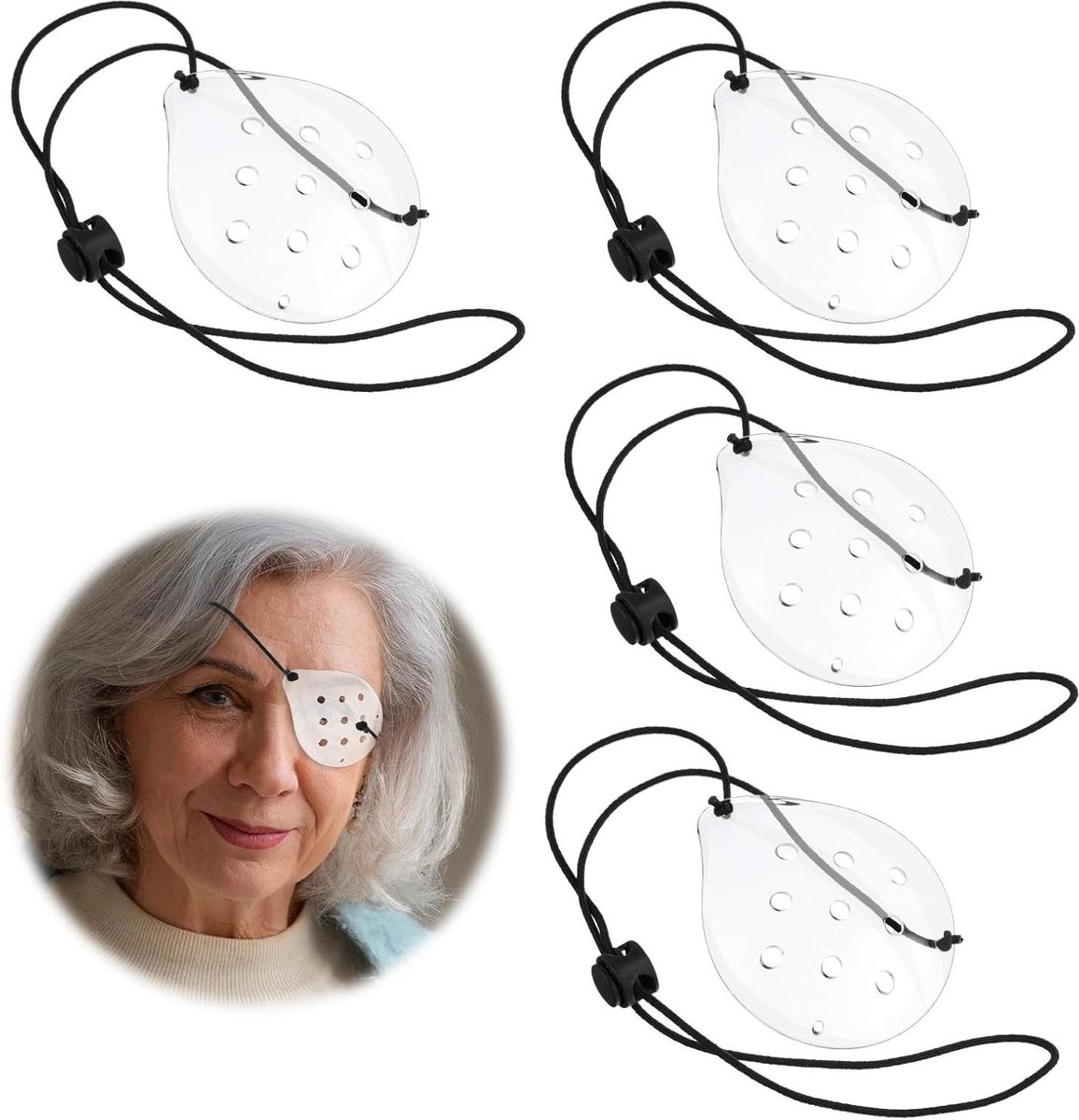Transparante medische oogkleppen - Verstelbaar en comfortabel - Voor volwassenen en kinderen - Geschikt voor links of rechts Is dit naar wens? Zo niet, laat het me weten, dan pas ik het graag voor je aan!