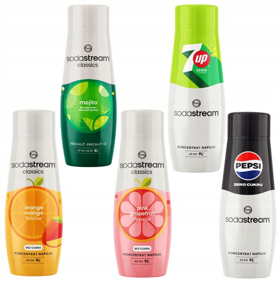 SodaStream Syroop - Orange-Mango; Mojito; Grapefruit; 7Up Zero; Pepsi Zero