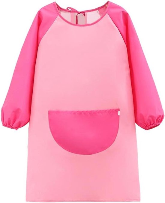 Ruikdly Schildersjas voor kinderen van 3-7 jaar, 2 stuks, met mouwen, kinderschort, waterdicht, schildersjas, school, knutselschort, lange mouwen, met zakken, voor koken, schilderen, kunst