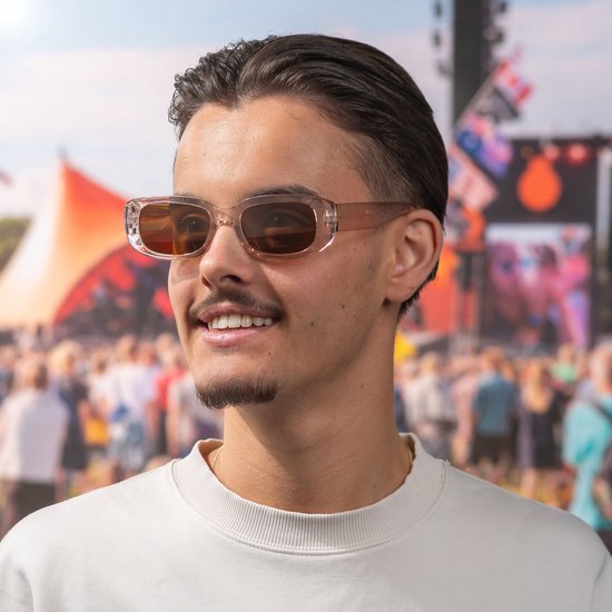 Freaky Glasses - Zonnebril classic model - Festival bril - Techno - Rave glasses - Heren - Dames - Transparant bruin van Freaky Glasses — afbeelding 4