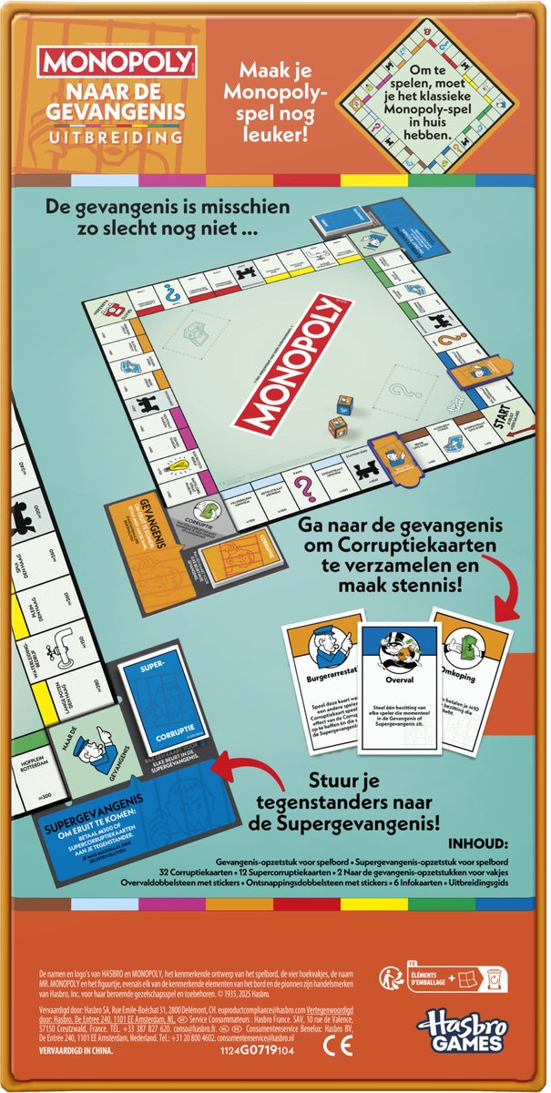 Monopoly Naar de gevangenis - Uitbreiding voor Monopoly - Gezelschapsspel — afbeelding 5