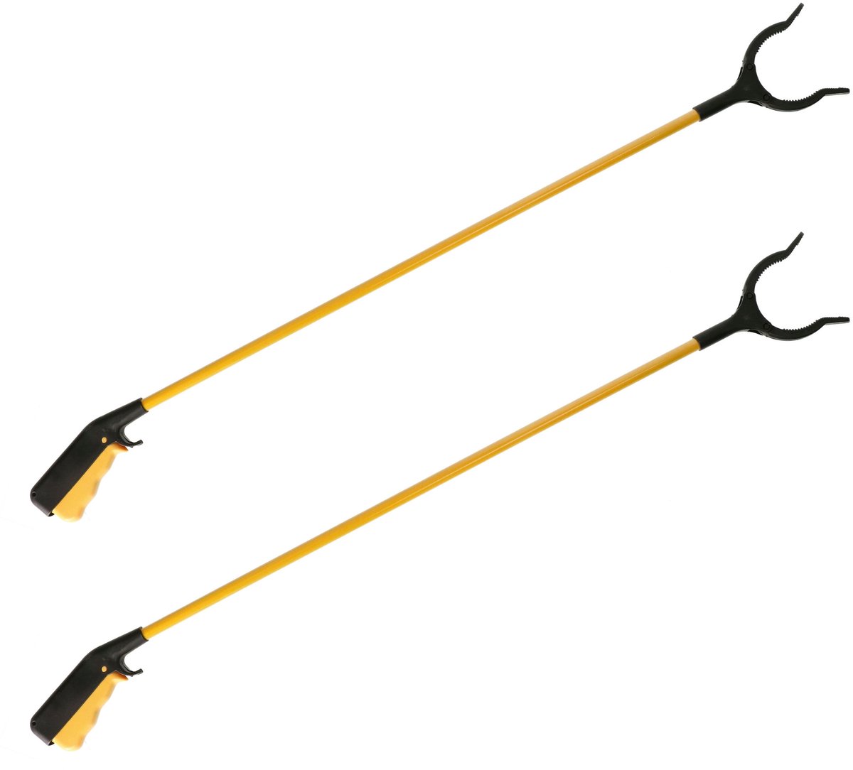 Goedkoopste Afvalgrijper/vuilnisgrijper met lange steel - Set van 2x stuks - 83 cm - zonder te bukken - oppaktang