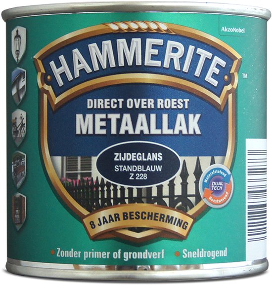 Blik Hammerite metaallak zijdeglans standblauw z220.