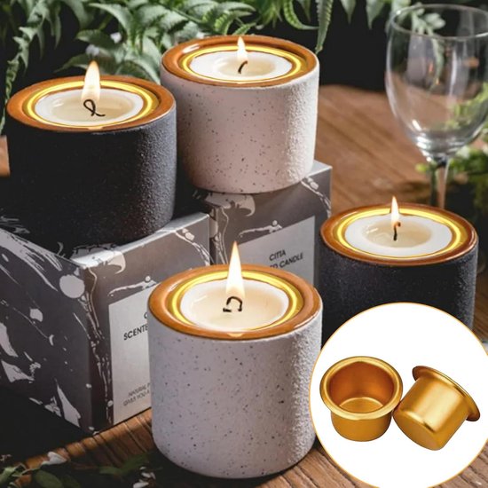 UPTALY 4 Stück Mini-Messingkelche (6,2 x 3,6 cm, 20 ml/per), Gold