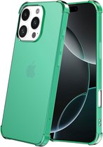 Smartphonica Telefoonhoesje Geschikt voor iPhone 16 Pro Max Transparant Schokbestendig Siliconen Hoesje met Stootrand - Shockproof Back Cover Case - Groen geschikt voor iPhone 16 Pro Max
