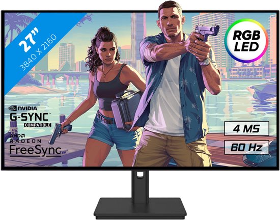 RAIDER 4K IPS PRO Gaming Monitor v2 - 27 inch - 3840x2160 - HDR - Volledig Randloos design