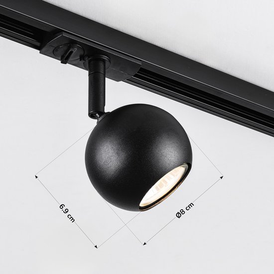Système sur rail Design de 3 mètres monophasé avec 4 spots Dex - rail plafond