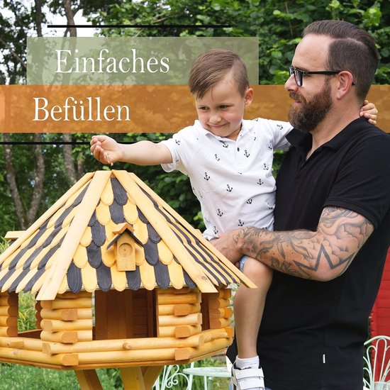 Deko-Shop-Hannusch Nichoir à Oiseaux imposant sur Pieds en Bois Enduit