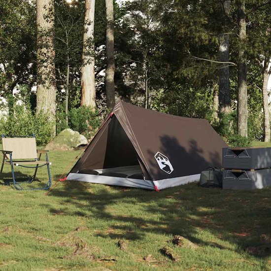 vidaXL - Tent - 2-persoons - waterdicht - bruin van Merkloos — afbeelding 4