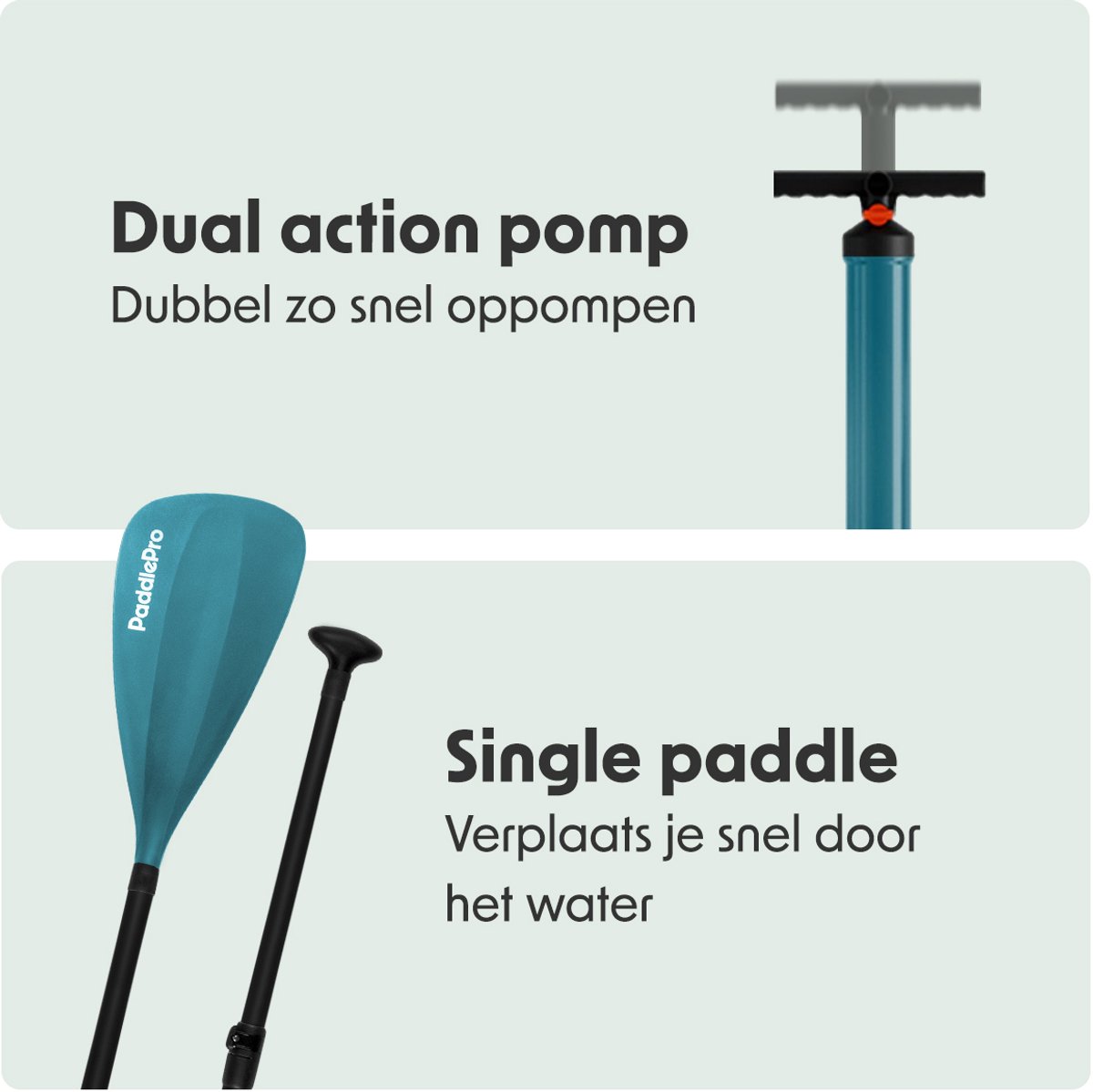 LifeGoods SUP Board Tandem - 2 Personen - 220 KG Draagkracht - 381 x 86 cm - Opblaasbaar - Compleet Sup pakket - Deep Aqua – foto 6