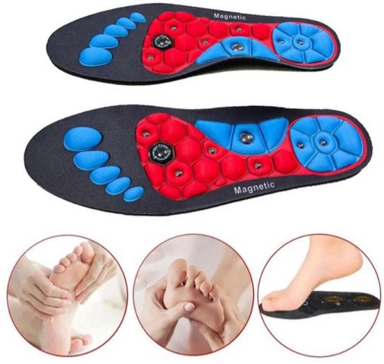 Semelles Orthopédiques Acupression Magnétiques - Semelles Confort Homme Femme Soulagement Fatigue Pieds