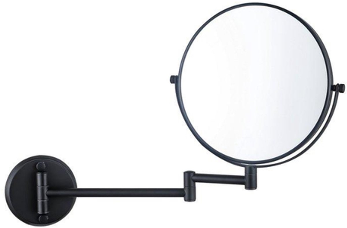 Fugaflow make-up spiegel - 20cm - rond - mat zwart -