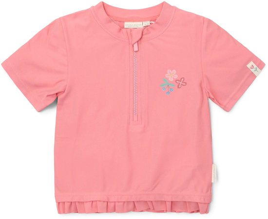 Foto: Zwemshirt korte mouw roze sunny flowers 62 68