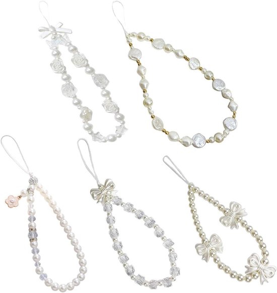 Foto: Inovra 5 stuks telefoonketting met parels telefoonketting voor telefoon sieraden en accessoires