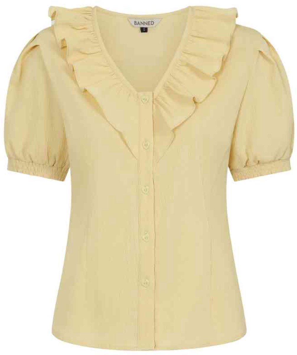 Banned - Fran Frill Blouse - L - Roze