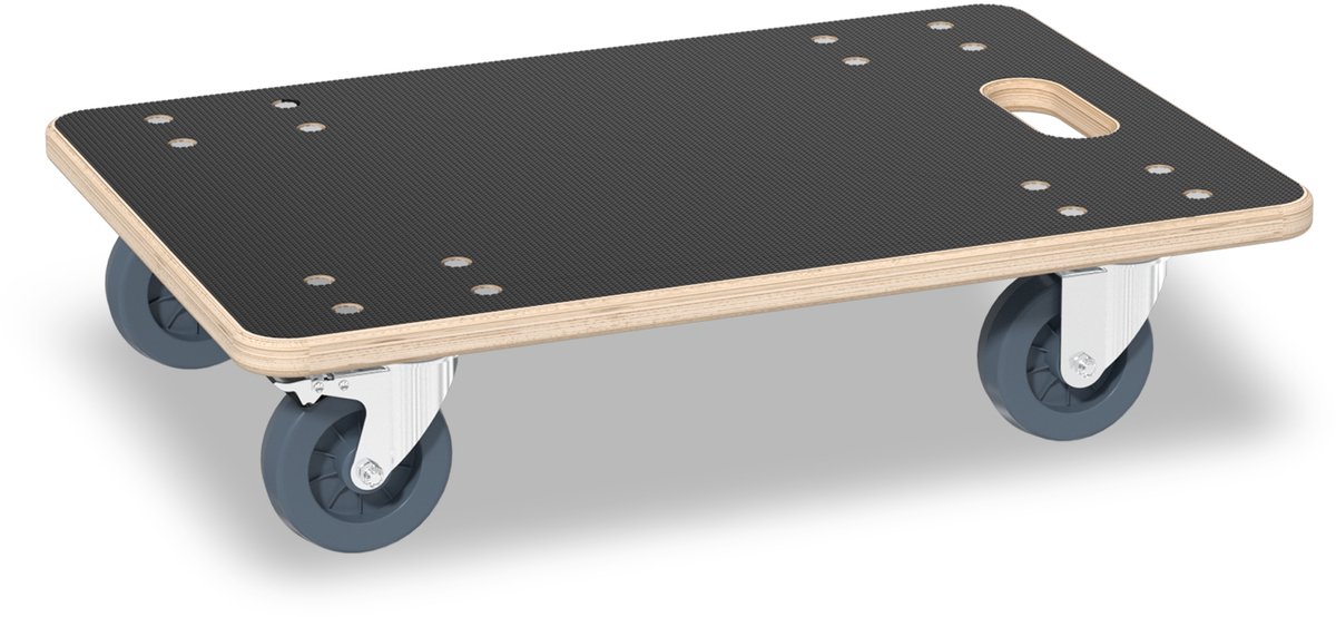 Aufun 1X Roltransportwiel Met Rem, Meubelrol, Roltransport, Met Transporthulp, Mobiel Meubeltransport, Draagvermogen Tot 200 Kg, 60X40X14,5 Cm
