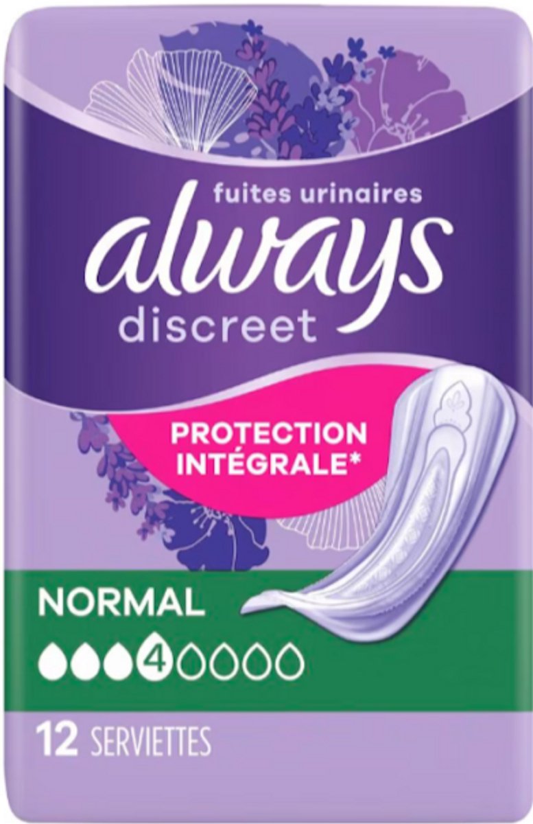 Always Discreet normale inlegkruisjes - 1 verpakking van 12 stuks