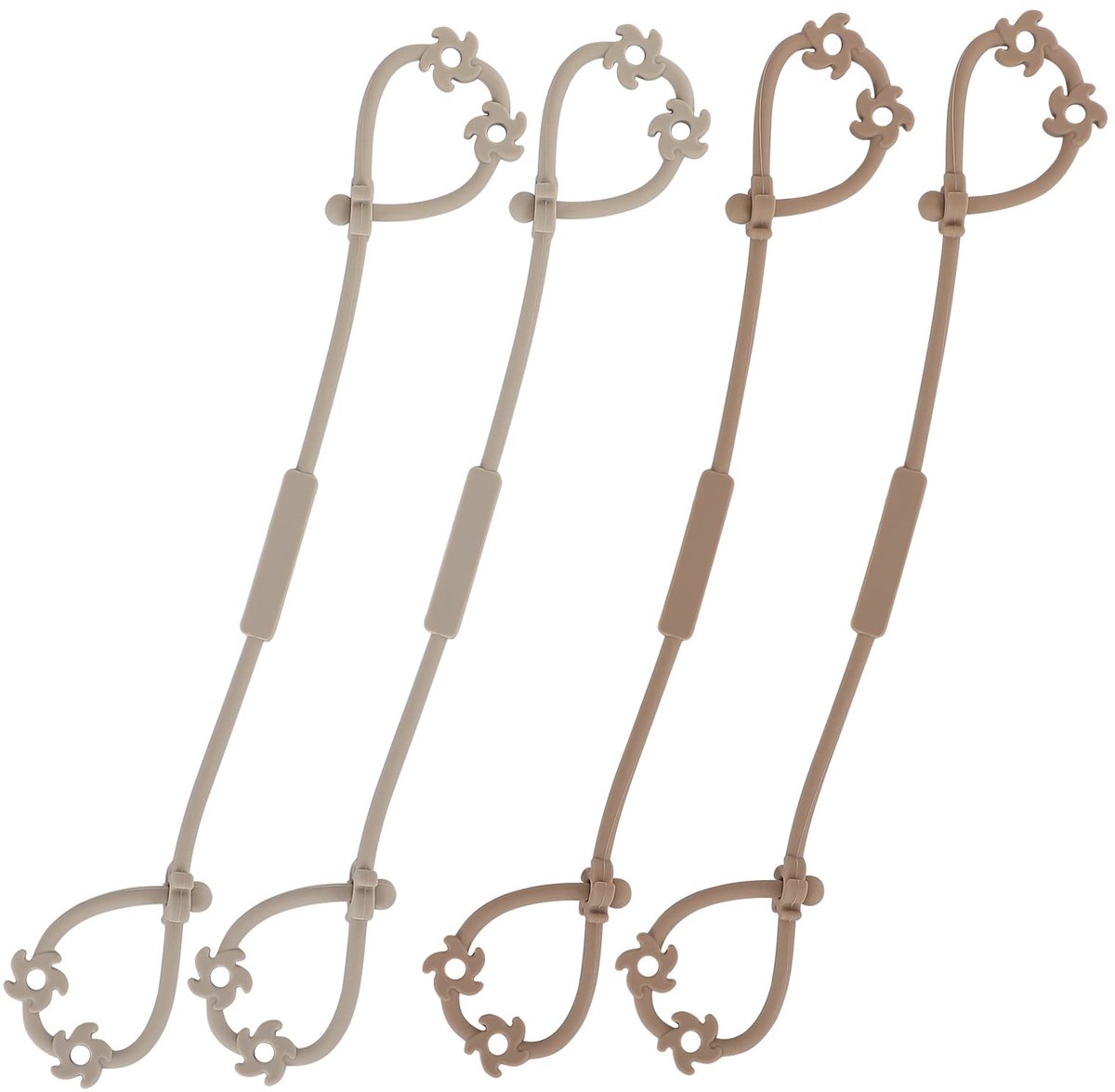 Ibenzoa® Innovatieve Bekerhouder en Speelgoed Veiligheidsgordel voor Kinderwagen, Kinderstoel en Autostoel, Siliconen, BPA-vrij, Set van 4