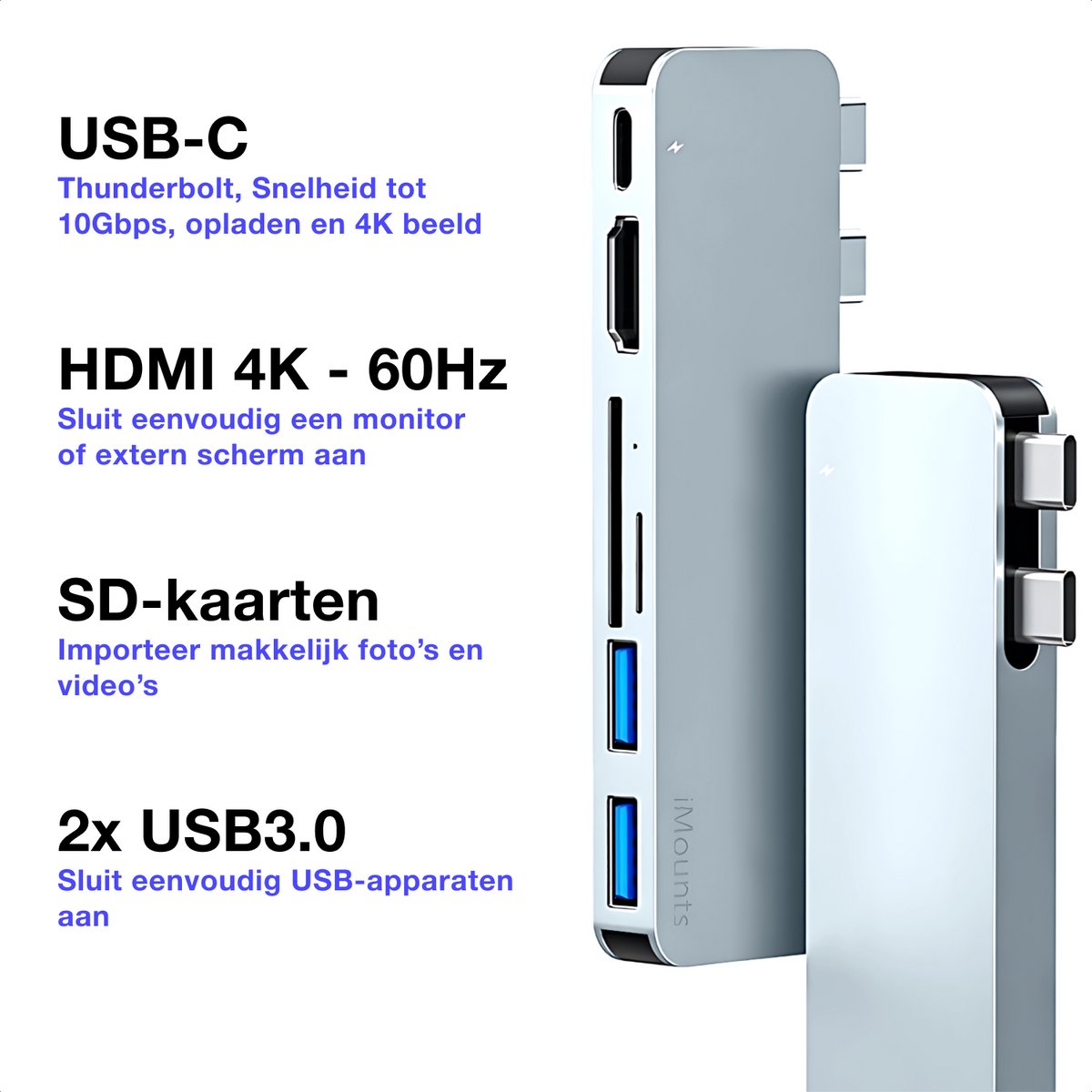 iMounts MacBook Air usb-c hub - HDMI - Air M3/M4/M5 thumbnail 3