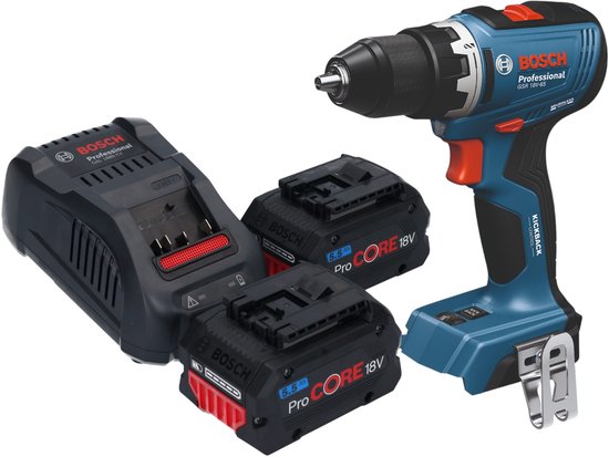 Bosch GSB 18V-65 Professionele accu klopboormachine 18 V 65 Nm borstelloos + 2x ProCORE oplaadbare accu 5,5 Ah + oplader
