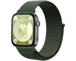 Bracelet en nylon Strap-it avec fermeture velcro - compatible avec Huawei Watch Fit 3 / Watch Fit 4 / Watch Fit 4 Pro (vert foncé)