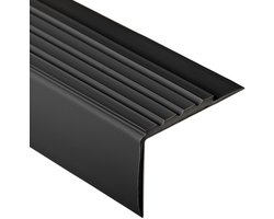 Rubbermagazijn | Trapneusprofiel pvc - Zwart - 1500 x 70 x 42 mm - Dikte 3,2 mm - 5 stuks | hoekprofiel | traptredeprofiel |