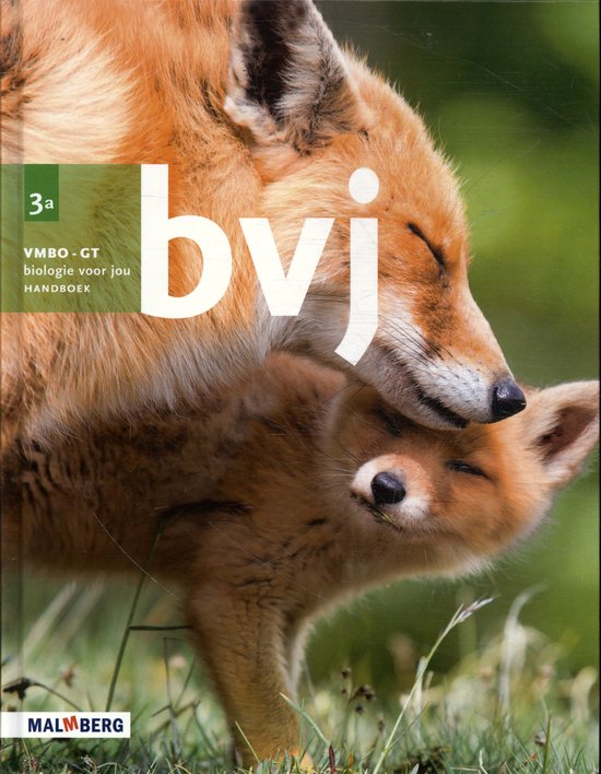 Boek "Biologie voor jou 3a VMBO-GT Handboek" met twee close-up vossen.
