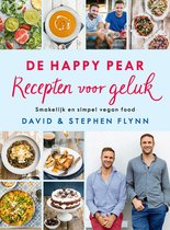 Boekomslag met foto's van vegan gerechten en twee mannen.