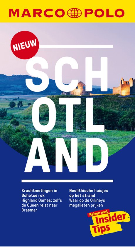 Voorpagina Marco Polo Schotland gids met de tekst "Marco Polo" en "NIEUW SCHOTLAND".
