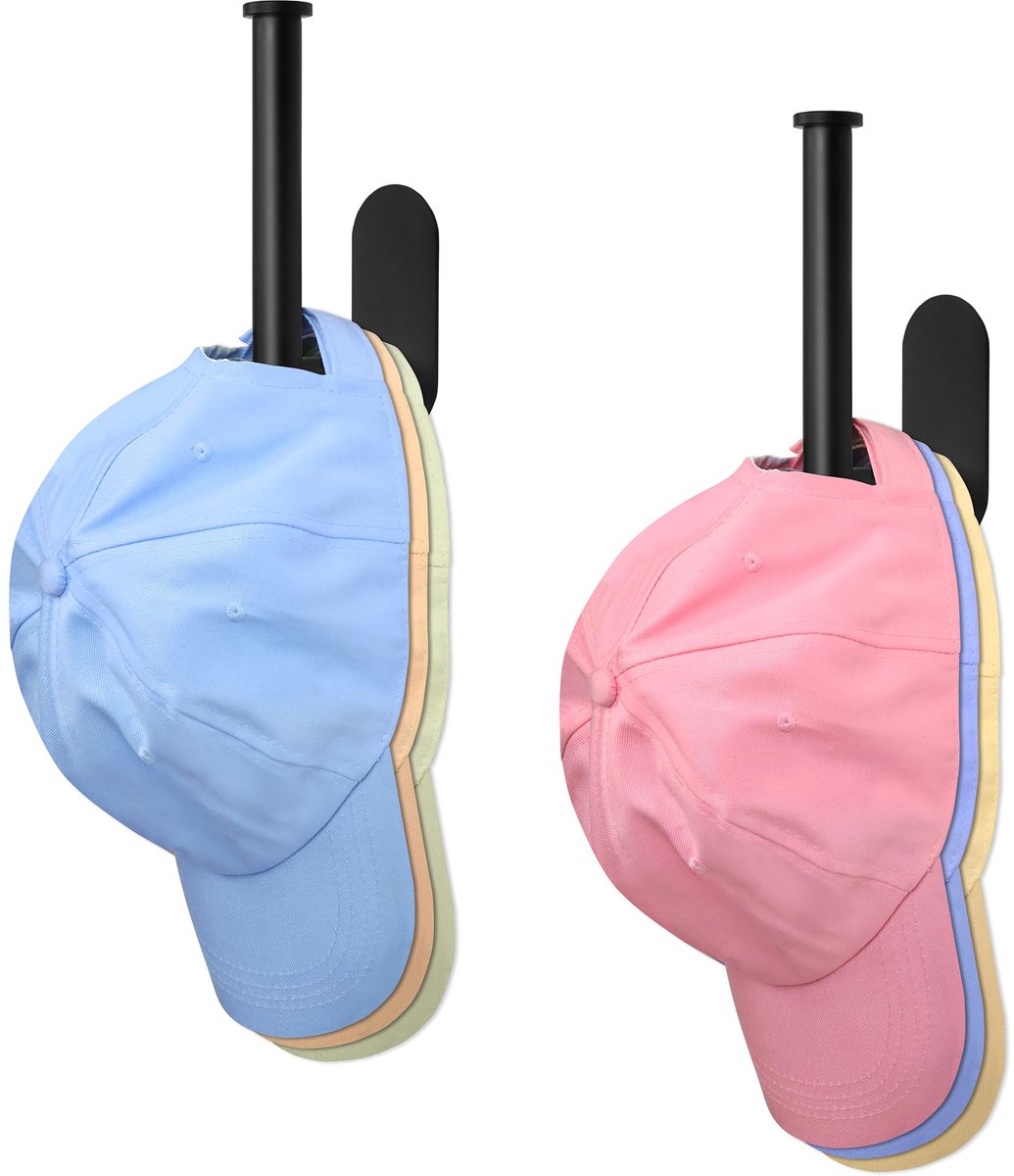 Ibenzoa® Robuuste Wandorganisatie voor Hoofddeksels en Accessoires – 2 Stuks