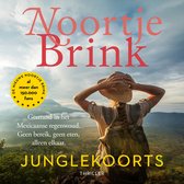 Boekomslag van JUNGLEKOORTS van Noortje Brink. Een vrouw met een hoed en rugzak kijkt uit over een berglandschap.