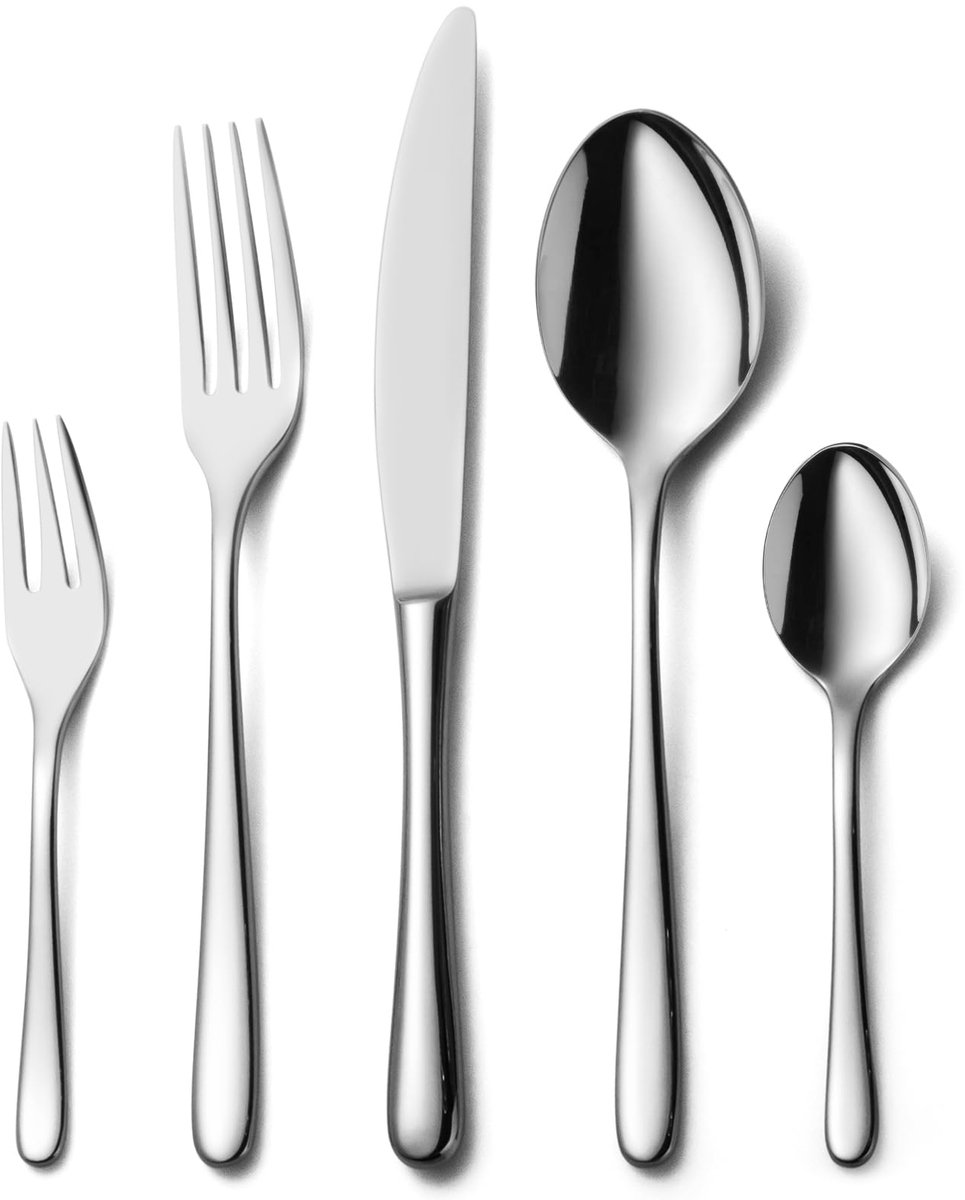 Ibenzoa® Elegant Bestekset 1810 – Roestvrij Stalen Bestek voor 6 Personen, 30 Delen, Polijstafwerking